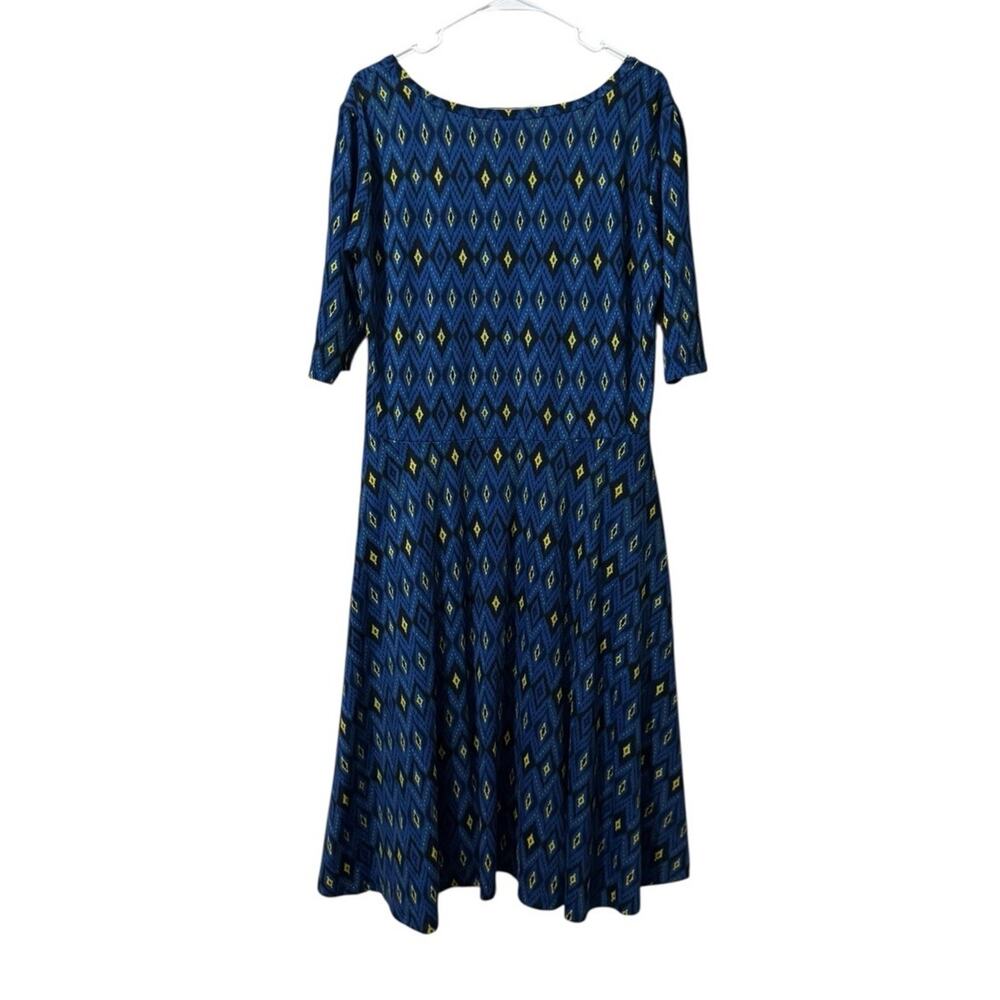 LulaRoe Women Size 3XL Skater Dress Midi Stretch Colorful Modern Punk Grunge